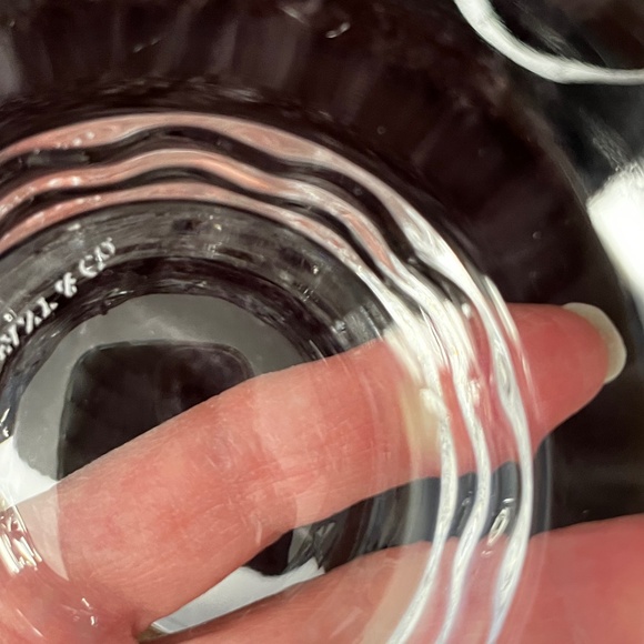 Tiffany & Co Crystal Bowl Signed Stars & Stripes Design Scalloped Top 5"W x 3"H - Picture 8 of 8